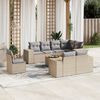 vidaXL 9-delige Loungeset met kussens poly rattan beige