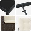 vidaXL Tuin eettafelset met kussen 5 pcs Bruin poly rattan