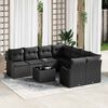 vidaXL Tuin Sofa Set met kussen met opslag 9 pcs Zwart poly rattan