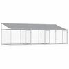vidaXL Hondenhok met dak en deuren 6x2x2 m gegalvaniseerd staal grijs