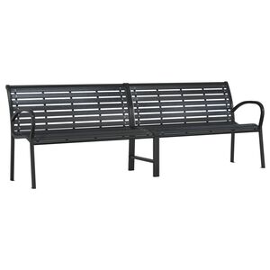 vidaXL Tuinbank dubbel 231 cm staal en HKC zwart