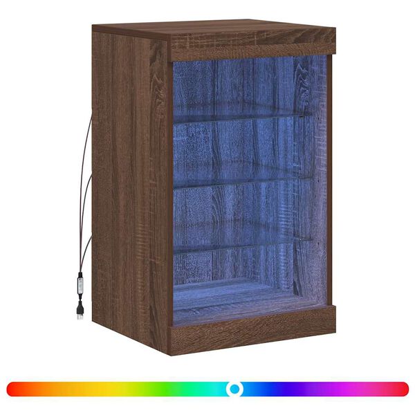 vidaXL Dressoir met LED-verlichting 41x37x67 cm bruin eikenkleur