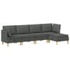 vidaXL Woonkamer Meubelset met kussen 5 pcs Donkergrijs Stof