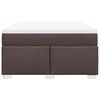 vidaXL Boxspring met matras stof donkerbruin 140x190 cm