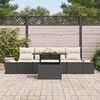 vidaXL Tuin Eetset met kussen met kussen 5 pcs Zwart en Beige