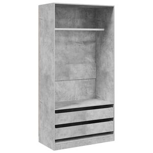 vidaXL Kledingkast 100x50x200 cm bewerkt hout betongrijs