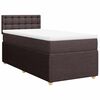 vidaXL Boxspring met matras stof donkerbruin 90x200 cm
