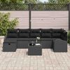 vidaXL Tuin Sofa Set met kussen met opslag 8 pcs Zwart Poly riet