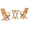 vidaXL Vouw Bistro Set 3 st Bruin Massief Acaciahout