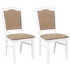 vidaXL Eetkamerstoelen met kussens 2 stuks wit massief hout rubber