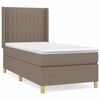 vidaXL Boxspring met matras stof taupe 80x200 cm