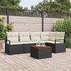 vidaXL Tuin Sofa Set 6 pcs Zwart en wit