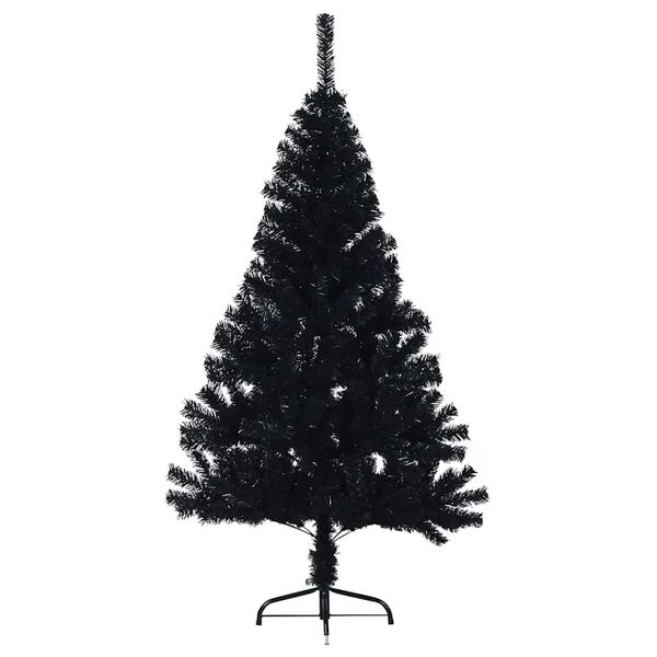 vidaXL Kunstmatig Voorverlicht Kerstboom met 150 LED Zwart 120 cm PVC