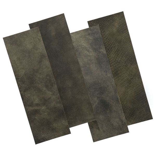 WallArt 16 st Tegel Hennessy twee tinten leer zwart