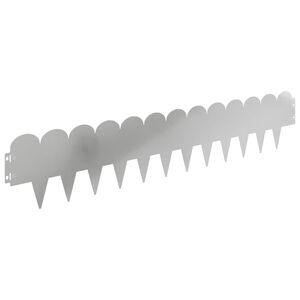 vidaXL Gazonrand 10 st 103 x 20 cm Staal Zilverkleurig