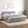 vidaXL Boxspring met matras en LED fluweel lichtgrijs 160x200 cm