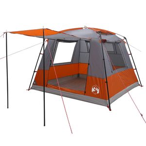 vidaXL Toilet Tent Grijs en Oranje 10-persoons