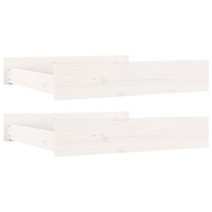 vidaXL Bedlades 2 st massief grenenhout wit