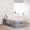 vidaXL Ottoman bed met matras 100x200cm stof lichtgrijs