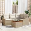 vidaXL Tuinbankenset met kussen 5 pcs Beige poly rattan