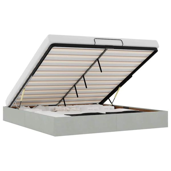 vidaXL Ottoman bedframe zonder matras 180x200 cm fluweel lichtgrijs