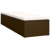vidaXL Ligbed met kussen en theetafel poly rattan bruin