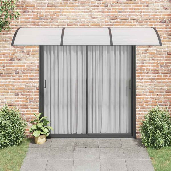 vidaXL Deurluifel 300x75 cm polycarbonaat zwart en transparant
