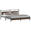 vidaXL Bedframe zonder matras metaal bruin eikenkleur 193x201 cm