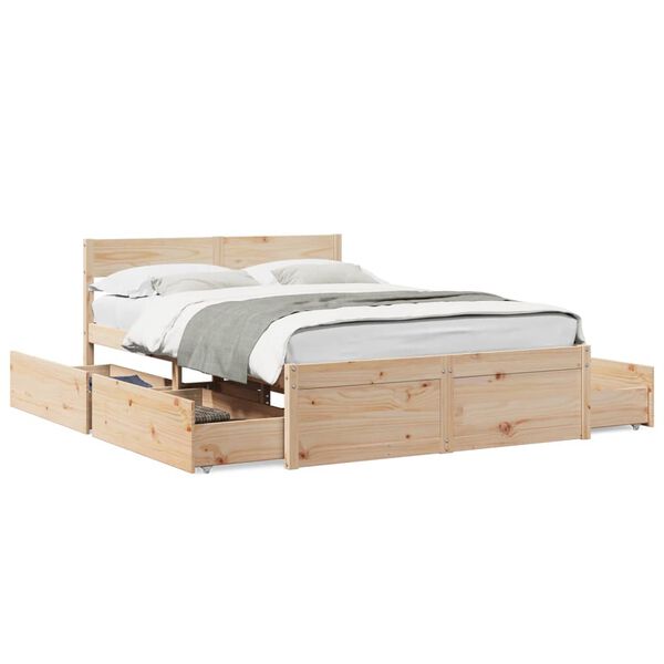 vidaXL Bedframe zonder matras massief grenenhout 120x190 cm