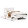 vidaXL Bedframe zonder matras massief grenenhout wit 75x190 cm