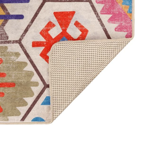 vidaXL Vloerkleed wasbaar 160x230 cm meerkleurig