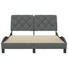 vidaXL Bedframe zonder matras 120x200 cm stof donkergrijs