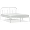 vidaXL Bedframe met hoofdbord metaal wit 183x213 cm
