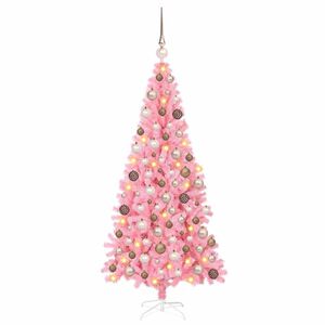 vidaXL Kerstboom met 300 LED met standaard Roze 180 cm PVC