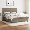 vidaXL Boxspring met matras stof taupe 180x200 cm