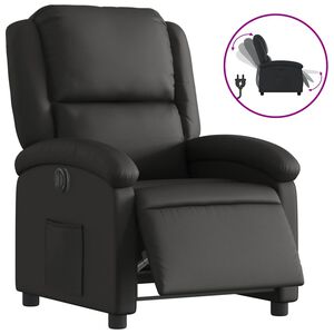 vidaXL Fauteuil elektrisch verstelbaar echt leer zwart