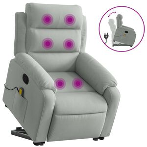 vidaXL Sta-op-massagestoel verstelbaar fluweel lichtgrijs
