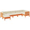 vidaXL 7-delige Loungeset met kussens massief grenenhout wasbruin