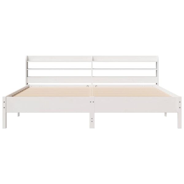 vidaXL Bedframe zonder matras massief grenenhout wit 200x200 cm