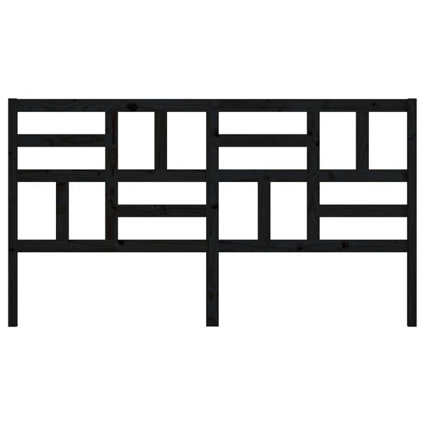 vidaXL Hoofdbord 186x4x104 cm massief grenenhout zwart