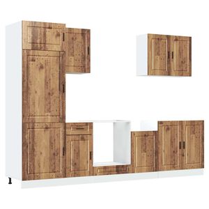 vidaXL 7-delige Keukenkastenset Porto bewerkt hout oud houtkleurig