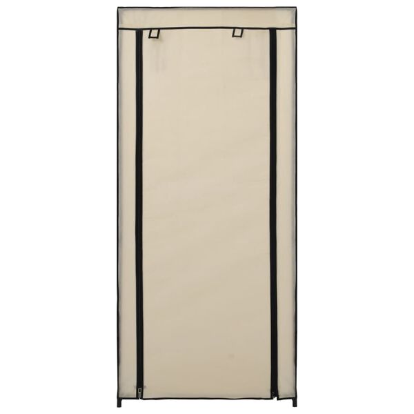 vidaXL Schoenenkast met hoes 58x28x106 cm stof crème