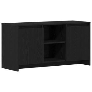 vidaXL TV-kast 102 x 37,5 x 52,5 cm Zwart Eiken Bewerkt hout