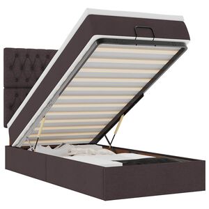 vidaXL Ottoman bed met matras 90x190cm stof donkerbruin