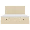 vidaXL Ottoman bed met matrassen 180x200cm stof cr&egrave;mekleurig