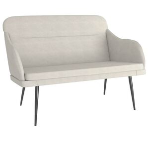 vidaXL Bankje 110x76x80 cm fluweel cr&egrave;mekleurig