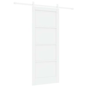 vidaXL Schuifdeur ORKDAL Wit 83 x 202 cm Massief grenenhout