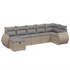 vidaXL 7-delige Loungeset met kussens poly rattan gemengd beige