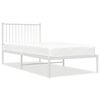 vidaXL Bedframe met hoofdbord metaal wit 90x200 cm