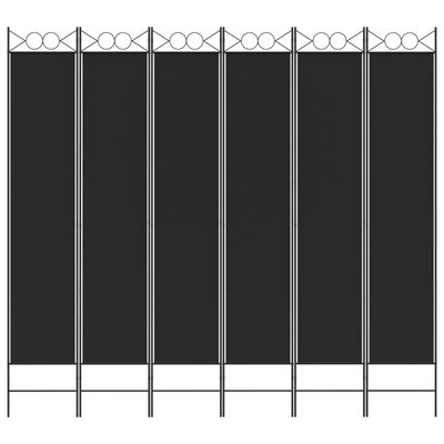 vidaXL Kamerscherm met 6 panelen 240x220 cm stof zwart